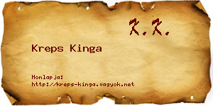 Kreps Kinga névjegykártya